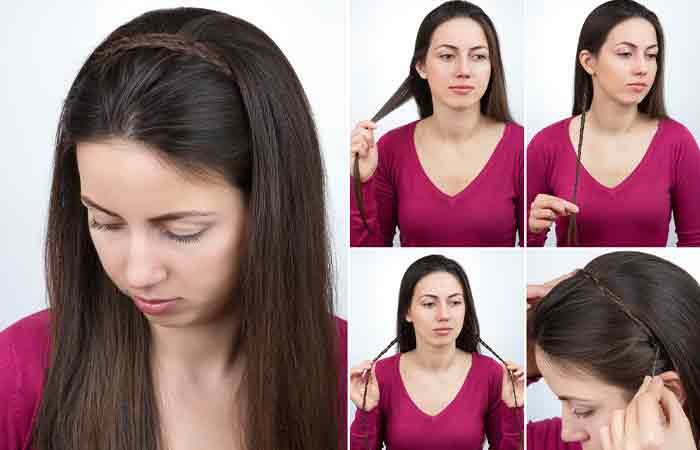 Double Braid Headband school girls hairstyle