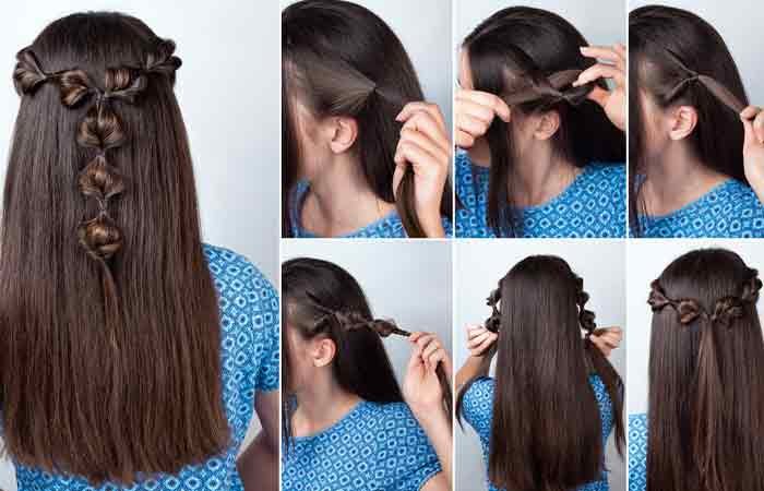 Scrunchy Bubble Hairdo school girl hairstyle